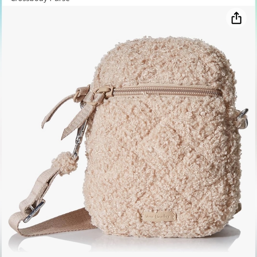 Vera Bradley Teddy Fleece Sherpa small convertible crossbody/ belt bag .